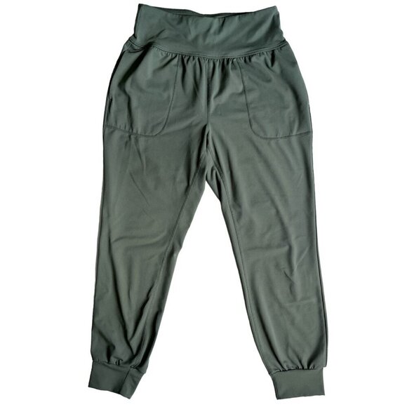 Eddie Bauer Womens Athletic Joggers Size S Green Cropped Gym Fitness Training - Picture 1 of 8